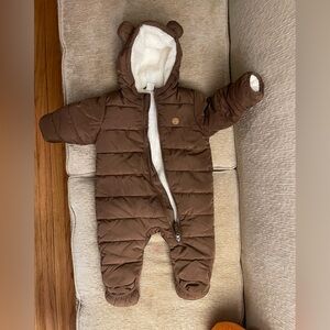 H&M Brown Hooded Kids Footie